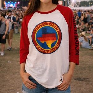 Aviator Nation Austin City Limits Music Festival 2013 baseball shirt XL